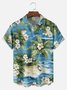 Big Size Moisture-wicking Tropical Hibiscus Flower Chest Pocket Hawaiian Shirt
