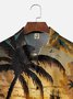 Big Size Moisture-wicking Palm Tree Chest Pocket Hawaiian Shirt