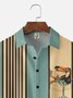 Big Size Moisture-wicking Toucan Parrot Chest Pocket Bowling Shirt