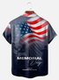 Big Size Moisture-wicking Memorial Day American Flag Chest Pocket Casual Shirt