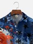 Big Size Moisture-wicking American Flag Oil Painting Ink Art Chest Pocket Casual Shirt