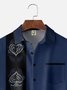 Big Size Moisture-wicking Poker Symbols Chest Pocket Bowling Shirt