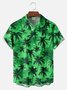 Big Size Moisture-wicking Palm Tree Chest Pocket Hawaiian Shirt