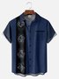 Big Size Moisture-wicking Poker Symbols Chest Pocket Bowling Shirt