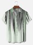 Big Size Moisture-wicking Classic Abstract Textured Vertical Stripe Chest Pocket Casual Shirt