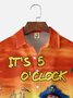 Big Size Moisture Wicking 5 O'Clock Hawaiian Parrot Chest Pocket Casual Shirt