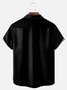Big Size Moisture-wicking Poker Symbols Chest Pocket Bowling Shirt