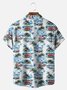 Big Size Moisture-wicking Beach Retro Car Chest Pocket Hawaiian Shirt