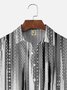 Big Size Moisture-wicking Classic Abstract Textured Vertical Stripe Chest Pocket Casual Shirt