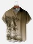 Big Size Moisture-wicking Palm Tree Chest Pocket Hawaiian Shirt