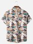 Big Size Moisture-wicking Beach Retro Car Chest Pocket Hawaiian Shirt