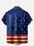 Big Size Moisture-wicking Independence Day Rooster American Flag Chest Pocket Casual Shirt