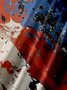 Big Size Moisture-wicking American Flag Oil Painting Ink Art Chest Pocket Casual Shirt