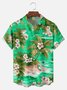 Big Size Moisture-wicking Tropical Hibiscus Flower Chest Pocket Hawaiian Shirt