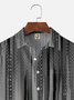 Big Size Moisture-wicking Classic Abstract Textured Vertical Stripe Chest Pocket Casual Shirt