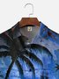 Big Size Moisture-wicking Palm Tree Chest Pocket Hawaiian Shirt