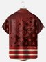 Big Size Moisture-wicking Independence Day Rooster American Flag Chest Pocket Casual Shirt