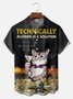 Big Size Moisture-wicking Chemistry Cat Bartender Cocktail Chest Pocket Hawaiian Shirt