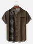 Big Size Moisture-wicking Poker Symbols Chest Pocket Bowling Shirt