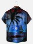 Big Size Moisture-wicking Palm Tree Chest Pocket Hawaiian Shirt