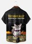 Big Size Moisture-wicking Chemistry Cat Bartender Cocktail Chest Pocket Hawaiian Shirt