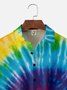 Big Size Moisture-wicking Hippie Tie Dye Chest Pocket Casual Shirt
