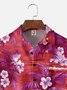 Big Size Moisture-wicking Tropical Hibiscus Flower Chest Pocket Hawaiian Shirt