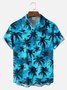 Big Size Moisture-wicking Palm Tree Chest Pocket Hawaiian Shirt