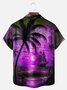 Big Size Moisture-wicking Palm Tree Chest Pocket Hawaiian Shirt