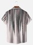 Big Size Moisture-wicking Classic Abstract Textured Vertical Stripe Chest Pocket Casual Shirt