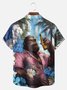 Big Size Moisture-wicking Tropical Chimpanzees Chest Pocket Hawaiian Shirt