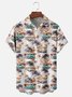 Moisture-wicking Beach Retro Car Chest Pocket Hawaiian Shirt