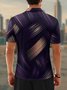 Moisture Wicking Gradient Color Abstract 3D Stripe Short Sleeve Golf Polo