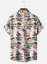 Moisture-wicking Beach Retro Car Chest Pocket Hawaiian Shirt