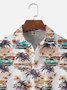 Moisture-wicking Beach Retro Car Chest Pocket Hawaiian Shirt
