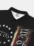 Moisture Wicking Abstract Gradient Colors USA Flag Short Sleeve Golf Polo