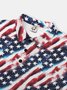 Moisture Wicking Gradient Color Abstract USA Flag Short Sleeve Golf Polo