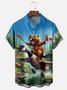 Moisture Wicking Canada Groundhog Maple Leaf Chest Pocket  Hawaiian Shirt