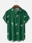 Moisture Wicking Geometric Floral Chest Pocket Hawaiian Shirt