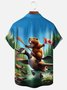 Moisture Wicking Canada Groundhog Maple Leaf Chest Pocket  Hawaiian Shirt