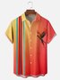 Moisture-wicking Avant-garde Parrot Flying Art Chest Pocket Bowling Shirt