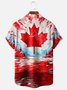 Moisture Wicking Canada Gradient Bigfoot Chest Pocket Hawaiian Shirt