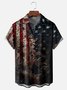 Moisture-wicking American Flag Independence Day Textured Chest Pocket Casual Shirt