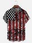 Moisture Wicking USA Independence Day Flag Chest Pocket Hawaiian Shirt