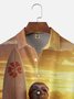 Moisture Wicking Surf Sloth Chest Pocket Hawaiian Shirt