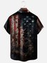 Moisture-wicking American Flag Independence Day Textured Chest Pocket Casual Shirt