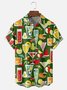 Tall Size Moisture-wicking Geomatric Cocktail Chest Pocket Hawaiian Shirt