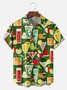 Big Size Moisture-wicking Geomatric Cocktail Chest Pocket Hawaiian Shirt