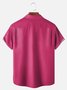 Big Size Moisture-wicking Flamingo Chest Pocket Bowling Shirt