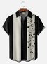 Big Size Moisture-wicking Music Note Chest Pocket Bowling Shirt